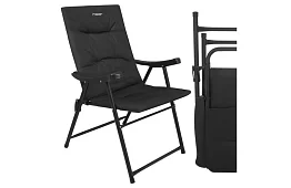 Scaun de camping pliabil tapițat 59x70x91 cm - negru