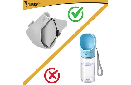 Sticlă pliabilă cu bol - sticlă de călătorie pentru apă 550 ml