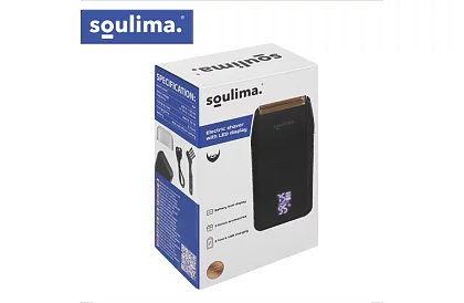 Rasoir électrique pour barbe avec écran LED - USB-C, 2 lames, 2 couteaux, étui