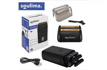 Rasoir électrique pour barbe avec écran LED - USB-C, 2 lames, 2 couteaux, étui