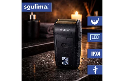 Rasoir électrique pour barbe avec écran LED - USB-C, 2 lames, 2 couteaux, étui