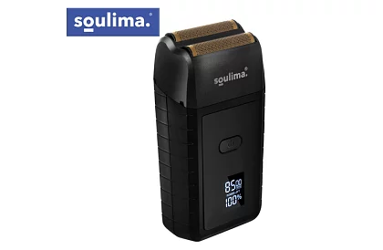 Rasoir électrique pour barbe avec écran LED - USB-C, 2 lames, 2 couteaux, étui