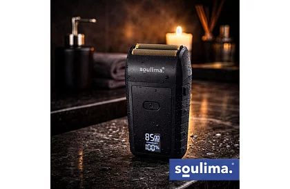 Rasoir électrique pour barbe avec écran LED - USB-C, 2 lames, 2 couteaux, étui