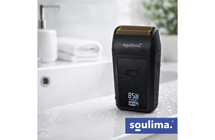 Rasoir électrique pour barbe avec écran LED - USB-C, 2 lames, 2 couteaux, étui