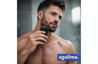 Rasoir électrique pour barbe avec écran LED - USB-C, 2 lames, 2 couteaux, étui