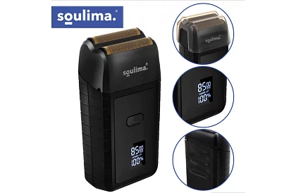 Rasoir électrique pour barbe avec écran LED - USB-C, 2 lames, 2 couteaux, étui