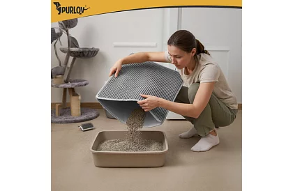 Saltea pentru litiera pisicii care reține murdăria 75 x 55 cm - gri