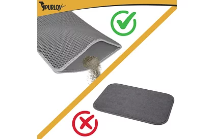 Saltea pentru litiera pisicii care reține murdăria 75 x 55 cm - gri