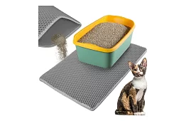 Saltea pentru litiera pisicii care reține murdăria 75 x 55 cm - gri