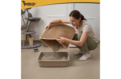 Culoar pentru litiera pisicii care reține murdăria 75 x 55 cm – bej