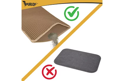 Culoar pentru litiera pisicii care reține murdăria 75 x 55 cm – bej