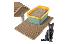 Culoar pentru litiera pisicii care reține murdăria 75 x 55 cm – bej