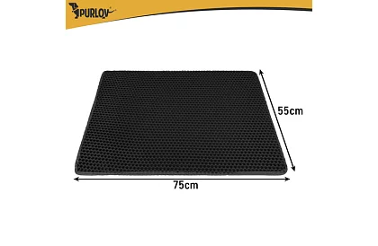 Saltea pentru toaletă pentru pisici, reținând murdăria 75 x 55 cm - negru