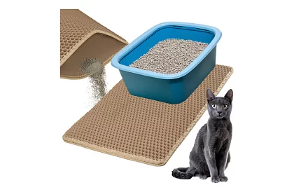 Culoar pentru litiera pisicii care reține murdăria 60 x 45 cm – bej