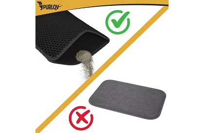 Culoar pentru litiera pisicii care reține murdăria 60 x 45 cm – negru