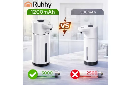 Dispenser automat de săpun LCD fără contact 420 ml - alb