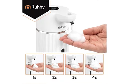 Dispenser automat de săpun LCD fără contact 420 ml - alb