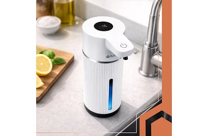 Dispenser automat de săpun LCD fără contact 420 ml - alb