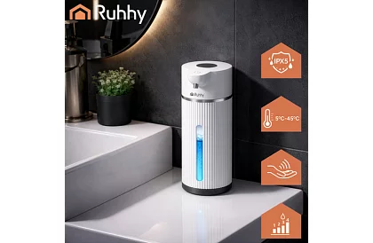 Dispenser automat de săpun LCD fără contact 420 ml - alb