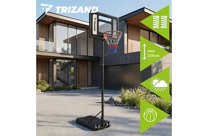 Coș de baschet 150-259 cm + minge - ajustabil, liber stând