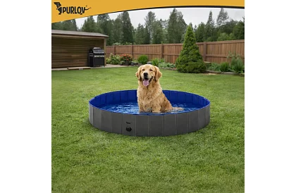 Piscină pliabilă pentru câini 600 l - 160 x 30 cm