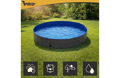 Piscină pliabilă pentru câini 600 l - 160 x 30 cm