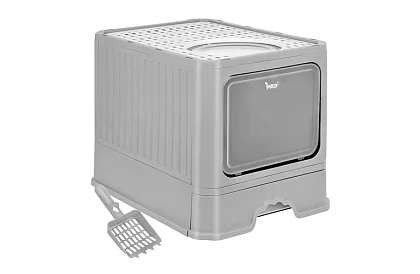 Toaletă închisă pentru pisici 50×36×38 cm cu sertar și lopată