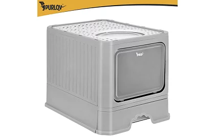 Toaletă închisă pentru pisici 50×36×38 cm cu sertar și lopată