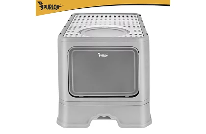 Toaletă închisă pentru pisici 50×36×38 cm cu sertar și lopată