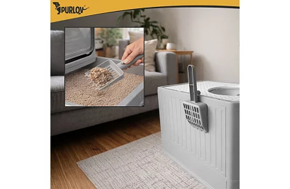 Toaletă închisă pentru pisici 50×36×38 cm cu sertar și lopată