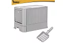 Toaletă închisă pentru pisici 50×36×38 cm cu sertar și lopată