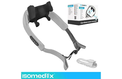 Dispozitiv de masaj wireless pentru gât cu încălzire - Shiatsu 22,2 W