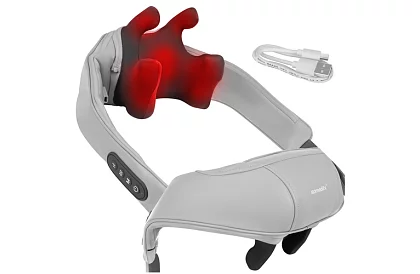 Dispozitiv de masaj wireless pentru gât cu încălzire - Shiatsu 22,2 W