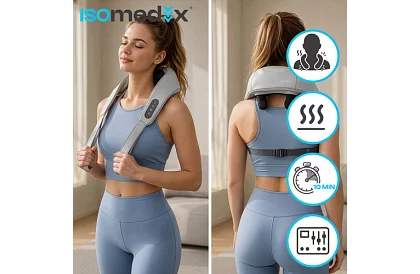 Dispozitiv de masaj wireless pentru gât cu încălzire - Shiatsu 22,2 W