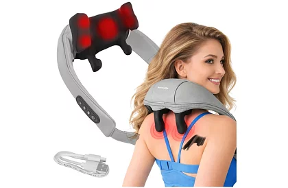 Dispozitiv de masaj wireless pentru gât cu încălzire - Shiatsu 22,2 W