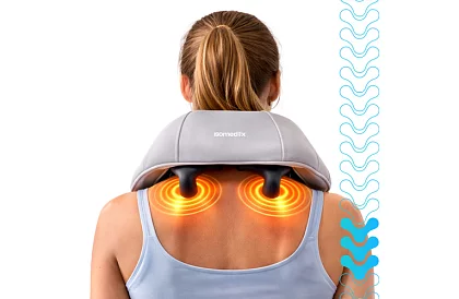 Dispozitiv de masaj wireless pentru gât cu încălzire - Shiatsu 22,2 W