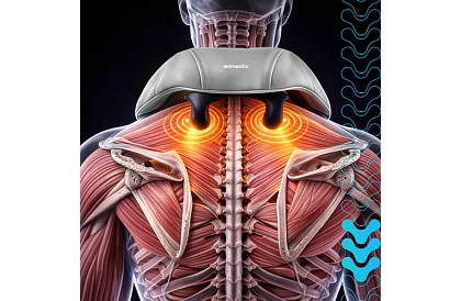 Dispozitiv de masaj wireless pentru gât cu încălzire - Shiatsu 22,2 W