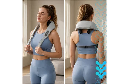 Dispozitiv de masaj wireless pentru gât cu încălzire - Shiatsu 22,2 W