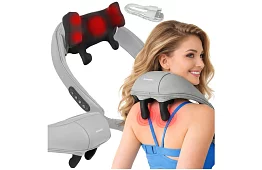 Dispozitiv de masaj wireless pentru gât cu încălzire - Shiatsu 22,2 W