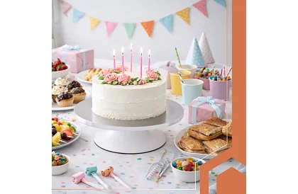 Suport metalic rotativ - farfurie pentru torturi 30 cm