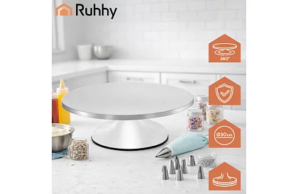 Suport metalic rotativ - farfurie pentru torturi 30 cm