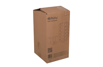 Suport rotativ pentru condimente + Set de 20 de recipiente pentru condimente