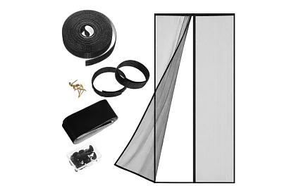 Plasă magnetică pentru uși 100 x 210 cm - plasă de țânțari neagră pentru uși