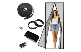 Plasă magnetică pentru uși 100 x 210 cm - plasă de țânțari neagră pentru uși