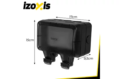 Priza de exterior dublă rezistentă la apă cu clapetă - IP66, 230V, 16A