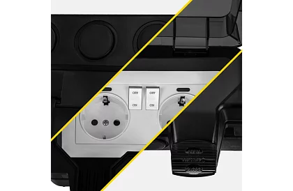 Priza de exterior dublă rezistentă la apă cu clapetă - IP66, 230V, 16A