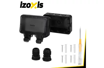 Priza de exterior dublă rezistentă la apă cu clapetă - IP66, 230V, 16A