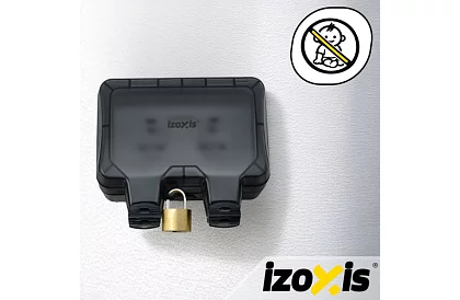 Priza de exterior dublă rezistentă la apă cu clapetă - IP66, 230V, 16A