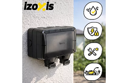 Priza de exterior dublă rezistentă la apă cu clapetă - IP66, 230V, 16A