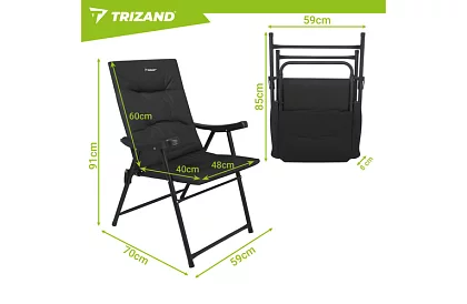 Scaun de camping pliabil cu brațe -  2 bucăți